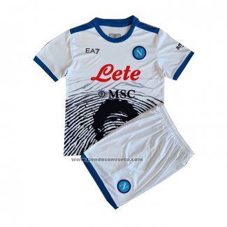 Maradona Special Camiseta Napoli Nino 2021-22 Blanco