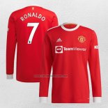 Primera Camiseta Manchester United Jugador Ronaldo Manga Larga 2021-22