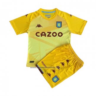 Portero Camiseta Aston Villa Nino 2021-22 Amarillo