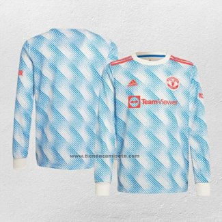 Segunda Camiseta Manchester United Manga Larga 2021-22