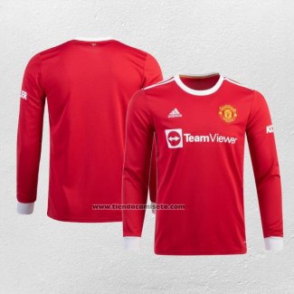 Primera Camiseta Manchester United Manga Larga 2021-22