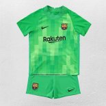 Portero Camiseta Barcelona Nino 2021-22 Verde