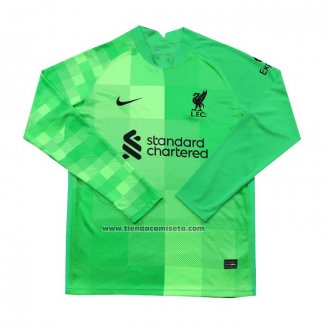 Portero Camiseta Liverpool Manga Larga 2021-22 Verde