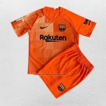 Portero Camiseta Barcelona Nino 2021-22 Naranja