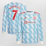 Segunda Camiseta Manchester United Jugador Ronaldo Manga Larga 2021-22