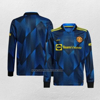 Tercera Camiseta Manchester United Manga Larga 2021-22