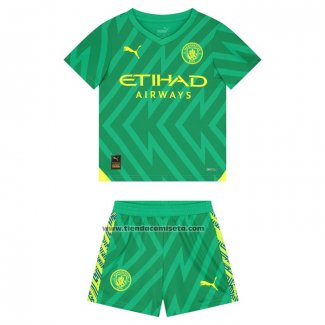 Camiseta Manchester City Portero Nino 2023-24 Verde
