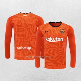 Portero Camiseta Barcelona Manga Larga 2020-21 Naranja