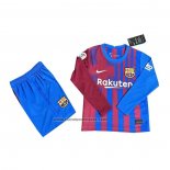 Primera Camiseta Barcelona Nino Manga Larga 2021-22