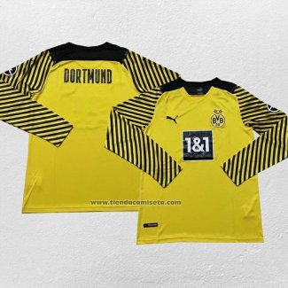 Primera Camiseta Borussia Dortmund Manga Larga 2021-22