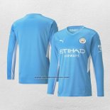 Primera Camiseta Manchester City Manga Larga 2021-22