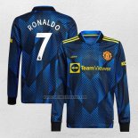 Tercera Camiseta Manchester United Jugador Ronaldo Manga Larga 2021-22