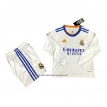 Primera Camiseta Real Madrid Nino Manga Larga 2021-22