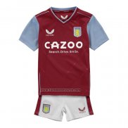 Camiseta Aston Villa Primera Nino 2022-23