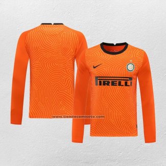 Portero Camiseta Inter Milan Manga Larga 2020-21 Naranja