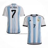 Primera Camiseta Argentina Jugador De Paul 2022