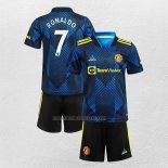 Tercera Camiseta Manchester United Jugador Ronaldo Nino 2021-22